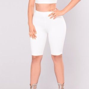 Fashion nova white biker shorts